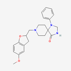 molecular formula C23H27N3O3 B1681154 1,3,8-Triazospiro(4,5)decan-4-one, 8-((2,3-dihydro-5-methoxy-2-benzofuranyl)methyl)-1-phenyl- CAS No. 37603-15-9