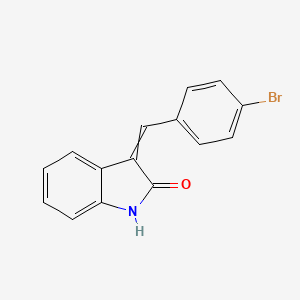 molecular formula C15H10BrNO B1681158 2H-Indol-2-one, 3-[(4-bromophenyl)methylene]-1,3-dihydro- CAS No. 76086-99-2