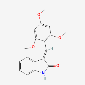 molecular formula C18H17NO4 B1681162 3-[(2,4,6-Trimethoxy-phenyl)-methylene]-indolin-2-one CAS No. 186611-52-9