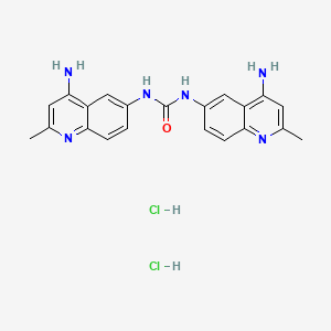 molecular formula C21H22Cl2N6O B1681195 1,3-Bis(4-amino-2-methyl-6-quinolyl)urea dihydrochloride CAS No. 5424-37-3