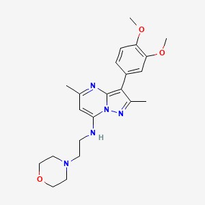 molecular formula C22H29N5O3 B1681199 3-(3,4-dimethoxyphenyl)-2,5-dimethyl-N-[2-(morpholin-4-yl)ethyl]pyrazolo[1,5-a]pyrimidin-7-amine CAS No. 900874-91-1