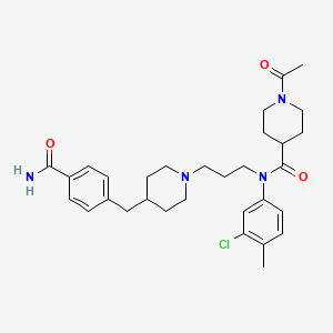 B1681209 1-acetyl-N-[3-[4-[(4-carbamoylphenyl)methyl]piperidin-1-yl]propyl]-N-(3-chloro-4-methylphenyl)piperidine-4-carboxamide CAS No. 333994-00-6
