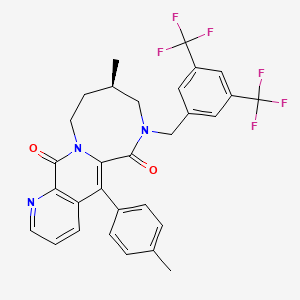 molecular formula C30H25F6N3O2 B1681211 (9R)-7-[[3,5-bis(trifluoromethyl)phenyl]methyl]-9-methyl-5-(4-methylphenyl)-8,9,10,11-tetrahydro-[1,4]diazocino[2,1-g][1,7]naphthyridine-6,13-dione CAS No. 217185-75-6