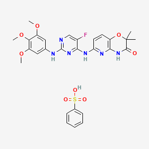 molecular formula C28H29FN6O8S B1681228 Tamatinib besylate CAS No. 841290-81-1