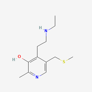 molecular formula C12H20N2OS B1681232 4-(2-(Ethylamino)ethyl)-2-methyl-5-((methylthio)methyl)-3-pyridinol CAS No. 61711-37-3