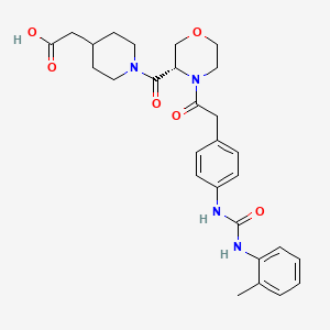 2-[1-[(3S)-4-[2-[4-[(2-methylphenyl)carbamoylamino]phenyl]acetyl]morpholine-3-carbonyl]piperidin-4-yl]acetic acid