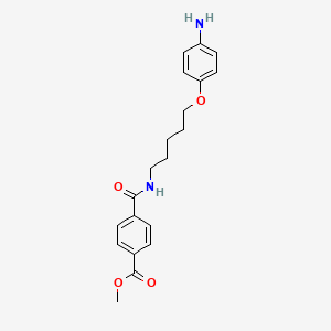 molecular formula C20H24N2O4 B1681259 Terephthalamic acid, N-(5-(p-aminophenoxy)pentyl)-, methyl ester CAS No. 102457-85-2