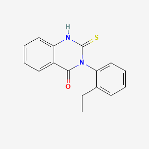 molecular formula C16H14N2OS B1681308 3-(2-ethylphenyl)-2-mercaptoquinazolin-4(3H)-one CAS No. 177951-34-7