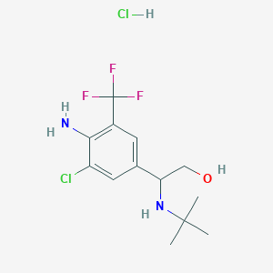 molecular formula C13H19Cl2F3N2O B1681359 2-(4-Amino-3-chloro-5-trifluoromethyl-phenyl)-2-tert-butylaminoethanol hydrochloride CAS No. 611234-02-7