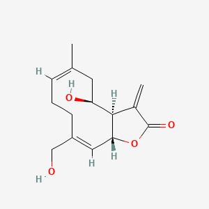 molecular formula C15H20O4 B1681407 (3aR,4S,6Z,10E,11aR)-4-hydroxy-10-(hydroxymethyl)-6-methyl-3-methylidene-3a,4,5,8,9,11a-hexahydrocyclodeca[b]furan-2-one CAS No. 26931-94-2