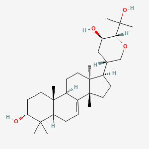 B1681436 (2R,3R,5S)-5-[(3R,9R,10R,13S,14S,17R)-3-hydroxy-4,4,10,13,14-pentamethyl-2,3,5,6,9,11,12,15,16,17-decahydro-1H-cyclopenta[a]phenanthren-17-yl]-2-(2-hydroxypropan-2-yl)oxan-3-ol CAS No. 26790-93-2