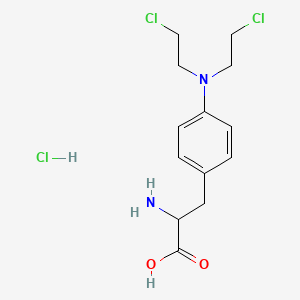molecular formula C13H19Cl3N2O2 B1681460 [2-[4-[Bis(2-chloroethyl)amino]phenyl]-1-carboxyethyl]azanium;chloride CAS No. 1465-26-5