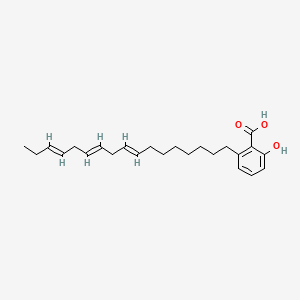 molecular formula C24H34O3 B1681493 2-(8,11,14-Heptadecatrienyl)-6-hydroxybenzoic acid CAS No. 124576-72-3