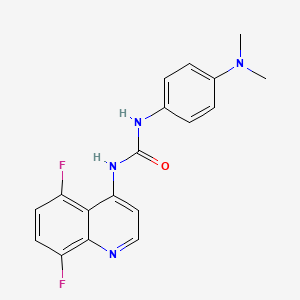 molecular formula C18H16F2N4O B1681497 1-(5,8-Difluoroquinolin-4-yl)-3-(4-dimethylaminophenyl)urea CAS No. 681001-18-3