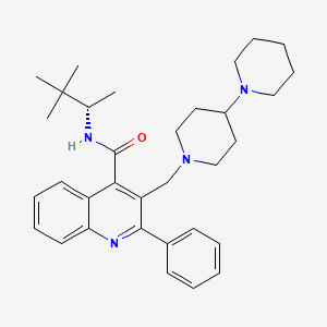 molecular formula C33H44N4O B1681498 N-[(2S)-3,3-dimethylbutan-2-yl]-2-phenyl-3-[(4-piperidin-1-ylpiperidin-1-yl)methyl]quinoline-4-carboxamide CAS No. 272104-60-6
