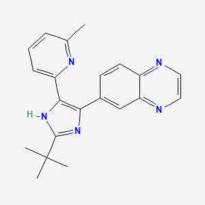 molecular formula C21H21N5 B1681501 6-(2-(tert-Butyl)-5-(6-methylpyridin-2-yl)-1H-imidazol-4-yl)quinoxaline CAS No. 356559-20-1