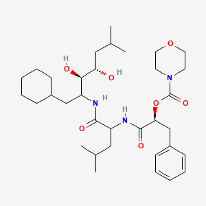 molecular formula C34H55N3O7 B1681510 [(2S)-1-[[1-[[(3R,4S)-1-cyclohexyl-3,4-dihydroxy-6-methylheptan-2-yl]amino]-4-methyl-1-oxopentan-2-yl]amino]-1-oxo-3-phenylpropan-2-yl] morpholine-4-carboxylate CAS No. 120729-15-9