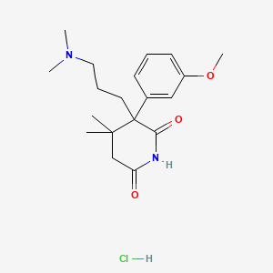 2,6-Piperidinedione, 3-(3-(dimethylamino)propyl)-3-(3-methoxyphenyl)-4,4-dimethyl-, hydrochloride (1:1)