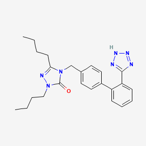 molecular formula C24H29N7O B1681514 2,5-Dibutyl-2,4-dihydro-4-((2-(1H-tetrazol-5-yl)(1,1'-biphenyl)-4'-yl)methyl)-3H-1,2,4-triazol-3-one CAS No. 133690-62-7