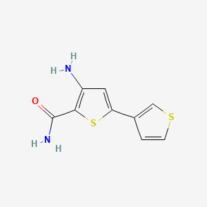 molecular formula C9H8N2OS2 B1681516 3-Amino-5-(3-thiophenyl)-2-thiophenecarboxamide CAS No. 354812-17-2