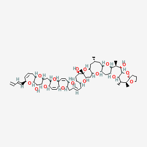 molecular formula C60H84O16 B1681522 (1R,3S,6R,8S,10R,12S,16R,18R,19R,20S,22R,25S,27R,29Z,32S,34R,36S,38R,40S,42R,43S,44S,45S,47S,48S,49S,50R,52S,54R,56R,58S,59R)-16-[(1E)-buta-1,3-dienyl]-43,44,49,54,58-pentamethylspiro[2,7,11,17,21,26,33,37,41,46,51,57-dodecaoxadodecacyclo[30.28.0.03,27.06,25.08,22.010,20.012,18.034,58.036,56.038,52.040,50.042,47]hexaconta-4,14,23,29-tetraene-45,2'-oxolane]-19,48,59-triol CAS No. 66231-73-0