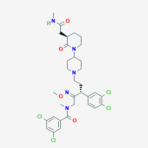 B1681528 3,5-Dichloro-N-[(2Z,3R)-3-(3,4-dichlorophenyl)-2-methoxyimino-5-[4-[(3R)-3-[2-(methylamino)-2-oxoethyl]-2-oxopiperidin-1-yl]piperidin-1-yl]pentyl]-N-methylbenzamide CAS No. 226915-43-1