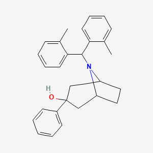 molecular formula C28H31NO B1681530 8-[Bis(2-methylphenyl)methyl]-3-phenyl-8-azabicyclo[3.2.1]octan-3-ol CAS No. 322473-89-2
