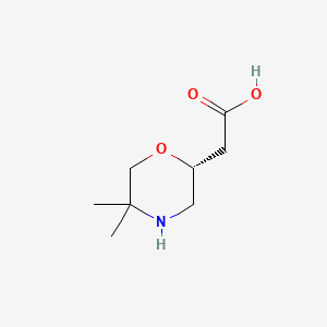 molecular formula C8H15NO3 B1681545 2-[(2R)-5,5-dimethylmorpholin-2-yl]acetic acid CAS No. 790633-59-9