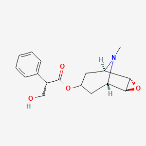 molecular formula C17H21NO4 B1681570 [(1S,2R,4S,5S)-9-methyl-3-oxa-9-azatricyclo[3.3.1.02,4]nonan-7-yl] (2S)-3-hydroxy-2-phenylpropanoate CAS No. 51-34-3