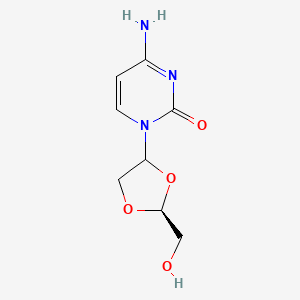 molecular formula C8H11N3O4 B1681597 4-amino-1-[(2S)-2-(hydroxymethyl)-1,3-dioxolan-4-yl]pyrimidin-2-one CAS No. 145918-75-8