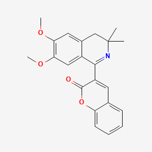molecular formula C22H21NO4 B1681601 3-(6,7-Dimethoxy-3,3-dimethyl-3,4-dihydro-isoquinolin-1-yl)-chromen-2-one CAS No. 667427-75-0