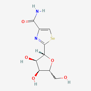 molecular formula C9H12N2O5Se B1681613 2-[3,4-dihydroxy-5-(hydroxymethyl)oxolan-2-yl]-1,3-selenazole-4-carboxamide CAS No. 83705-13-9
