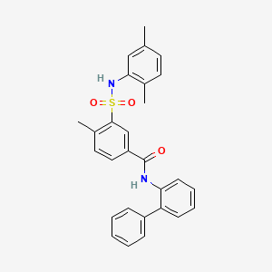 molecular formula C28H26N2O3S B1681644 3-[(2,5-dimethylphenyl)sulfamoyl]-4-methyl-N-(2-phenylphenyl)benzamide CAS No. 824981-55-7