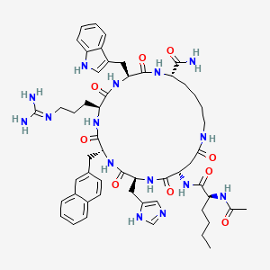 molecular formula C54H71N15O9 B1681662 Ac-Nle-Asp(1)-His-D-2Nal-Arg-Trp-Lys(1)-NH2 CAS No. 168482-23-3