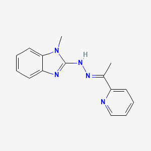molecular formula C15H15N5 B1681664 1-Methyl-N-[(E)-1-pyridin-2-ylethylideneamino]benzimidazol-2-amine CAS No. 223788-33-8