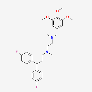 molecular formula C29H36F2N2O3 B1681677 N-[3,3-bis(4-fluorophenyl)propyl]-N,N'-dimethyl-N'-[(3,4,5-trimethoxyphenyl)methyl]ethane-1,2-diamine CAS No. 118790-68-4
