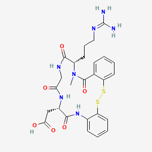molecular formula C26H31N7O6S2 B1681686 L-alpha-Asparagine, N2-(2-mercaptobenzoyl)-N2-methyl-L-arginylglycyl-N-(2-mercaptophenyl)-, cyclic (1-->3)-disulfide CAS No. 136620-00-3