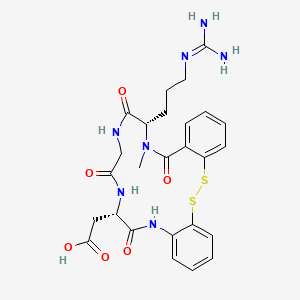 molecular formula C26H31N7O6S2 B1681686 Cyclo-S,S-(mba-(N(alpha)-Me)arg-gly-asp-man) CAS No. 136620-00-3