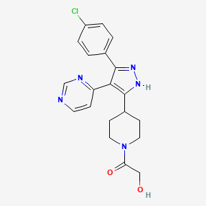B1681693 2-{4-[5-(4-Chlorophenyl)-4-Pyrimidin-4-Yl-1h-Pyrazol-3-Yl]piperidin-1-Yl}-2-Oxoethanol CAS No. 271576-80-8