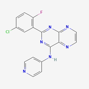 B1681695 2-(5-chloro-2-fluorophenyl)-N-(pyridin-4-yl)pteridin-4-amine CAS No. 627536-09-8