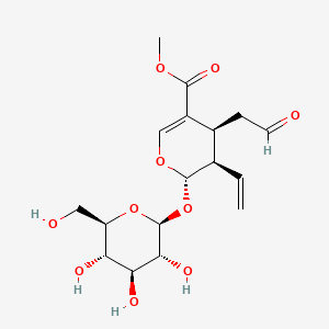 molecular formula C17H24O10 B1681713 Methyl 2-(hexopyranosyloxy)-4-(2-oxoethyl)-3-vinyl-3,4-dihydro-2H-pyran-5-carboxylate CAS No. 19351-63-4