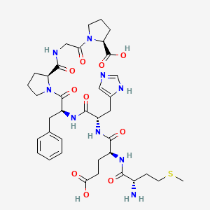 molecular formula C37H51N9O10S B1681726 N-((1-(N-(2-((2-((2-Amino-1-hydroxy-4-(methylsulfanyl)butylidene)amino)-4-carboxy-1-hydroxybutylidene)amino)-1-hydroxy-3-(1H-imidazol-5-yl)propylidene)phenylalanyl)pyrrolidin-2-yl)(hydroxy)methylidene)glycylproline CAS No. 80714-61-0