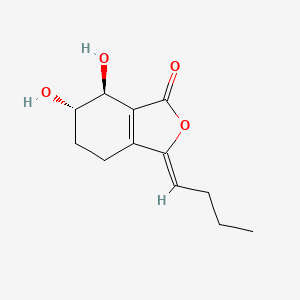 molecular formula C12H16O4 B1681737 1(3H)-Isobenzofuranone, 3-butylidene-4,5,6,7-tetrahydro-6,7-dihydroxy-, (3Z,6R,7R)-rel- CAS No. 94596-28-8