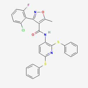 N-[2,6-bis(phenylsulfanyl)pyridin-3-yl]-3-(2-chloro-6-fluorophenyl)-5-methyl-1,2-oxazole-4-carboxamide