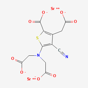 molecular formula C12H10N2O8SSr B1681769 2-(4,8-dioxo-1,3-dioxa-6-aza-2-strontacyclooctan-6-yl)-5,9-dioxo-4H,5H,9H-thieno[2,3-e]1,3-dioxa-2-strontacyclooctane-3-carbonitrile CAS No. 135459-87-9