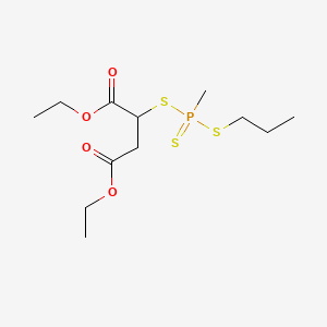 molecular formula C12H23O4PS3 B1681775 Succinic acid,mercapto-,diethyl ester,propyl methylphosphonotrithio ate CAS No. 17581-48-5