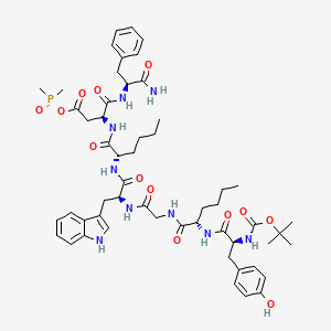molecular formula C54H74N9O13P B1681794 dimethylphosphoryl (3S)-4-[[(2S)-1-amino-1-oxo-3-phenylpropan-2-yl]amino]-3-[[(2S)-2-[[(2S)-2-[[2-[[(2S)-2-[[(2S)-3-(4-hydroxyphenyl)-2-[(2-methylpropan-2-yl)oxycarbonylamino]propanoyl]amino]hexanoyl]amino]acetyl]amino]-3-(1H-indol-3-yl)propanoyl]amino]hexanoyl]amino]-4-oxobutanoate CAS No. 123577-73-1