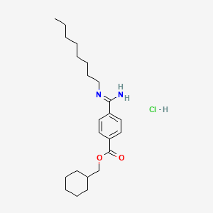 B1681800 Cyclohexylmethyl 4-[imino(octylamino)methyl]benzoate hydrochloride CAS No. 678997-25-6