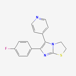 molecular formula C16H12FN3S B1681801 6-(4-Fluorophenyl)-2,3-dihydro-5-(4-pyridinyl)imidazo(2,1-b)thiazole CAS No. 72873-74-6
