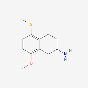 B1681802 1,2,3,4-Tetrahydro-8-methoxy-5-(methylthio)-2-naphthalenamine CAS No. 81998-18-7